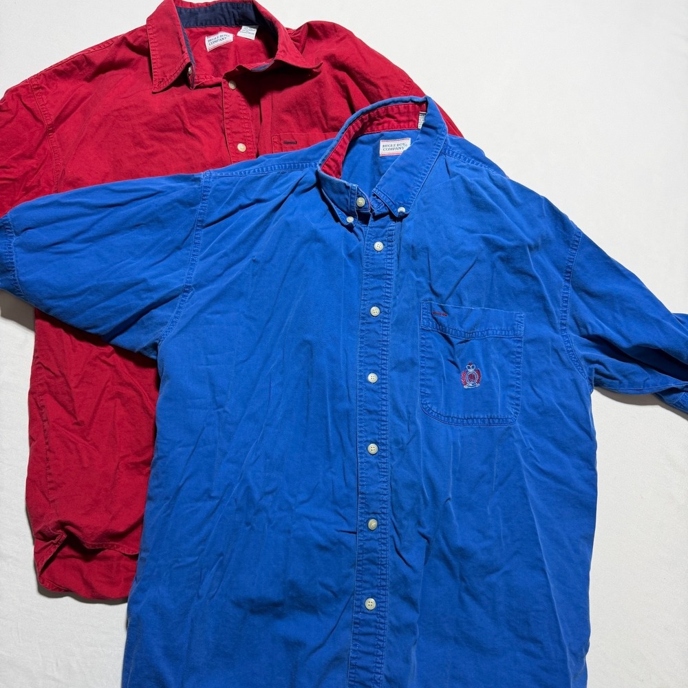 Bugle Boy Vintage 90s Button Down Shirt Mens XL Red Long Sleeve Cotton
